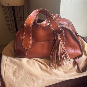 Patricia Nash Rich Brown Leather Loredo Satchel